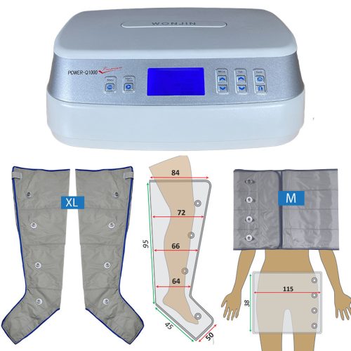 Power Q-1000 Premium nyirokmasszázs gép készlet - XL lábpár és M öv mandzsetták