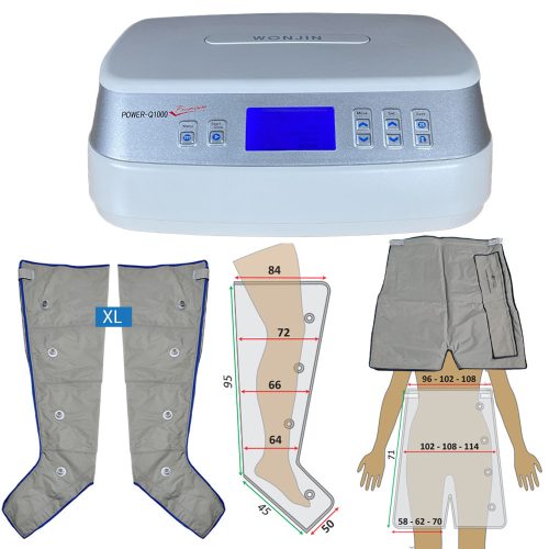 Power Q-1000 Premium nyirokmasszázs gép készlet - XL lábpár és nadrág mandzsetták